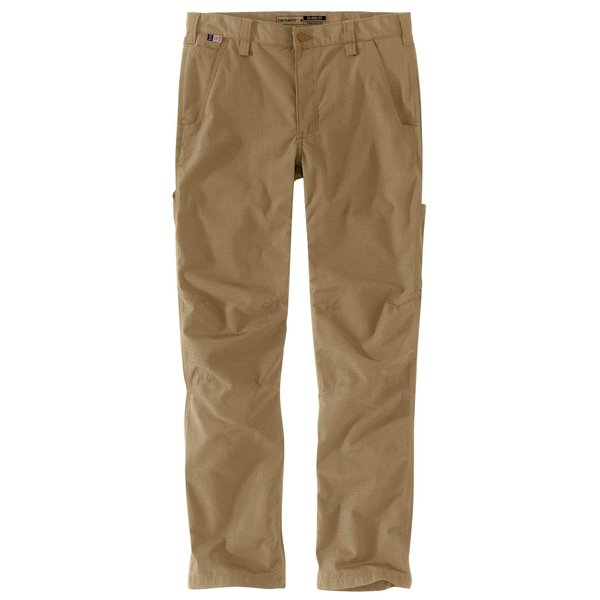 Carhartt Flame-Resistant Force Relaxed Fit Ripstop Utility Work Pant, Klondike Khaki, W33, L30 104785-A11W33L30